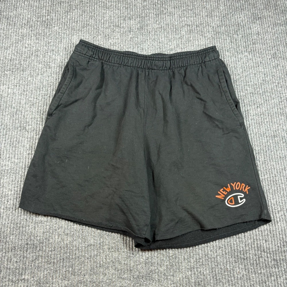 Champion Shorts Mens XL Authentic Athleticwear New York Graphic Fleece  Black